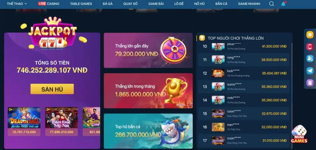Slot game 3D với hình ảnh sống động, nhân vật hoạt hình và hiệu ứng đặc biệt